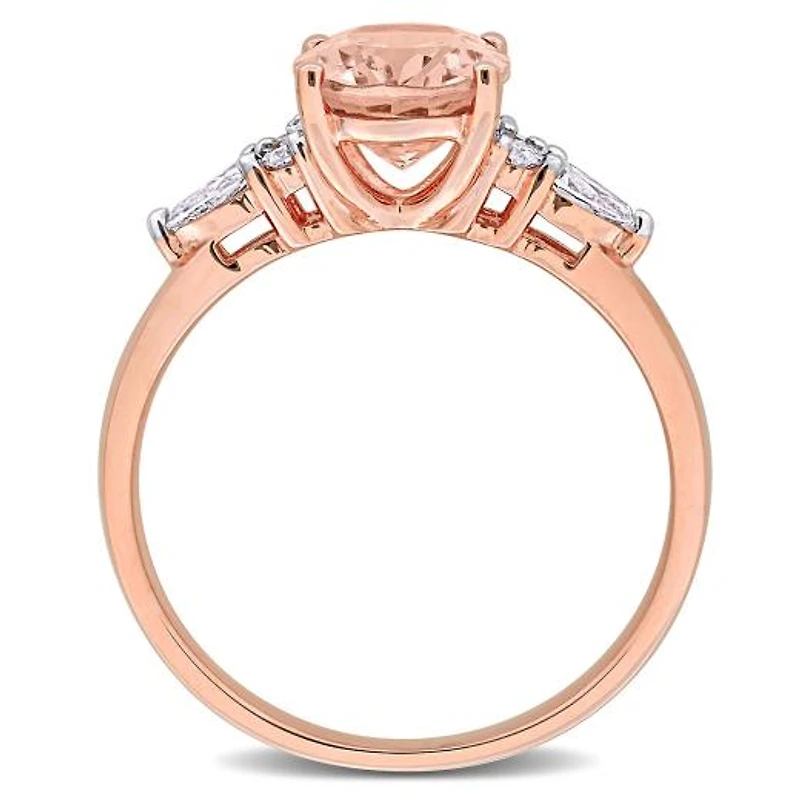 Julianna B 14K Rose Gold Morganite and Diamond Ring