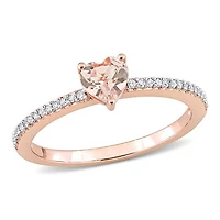 Julianna B 10K Rose Gold Morganite and Diamond Ring