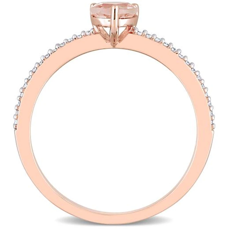 Julianna B 10K Rose Gold Morganite and Diamond Ring
