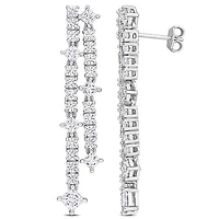 Julianna B Sterling Silver Created White Sapphire Drop Earrings