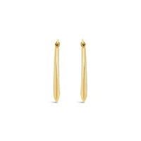 14K Yellow Gold 19mm Beaded Hoop Earrings