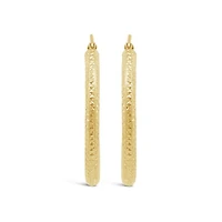 14K Yellow Gold 30mm Diamond Cut Hoop Earrings