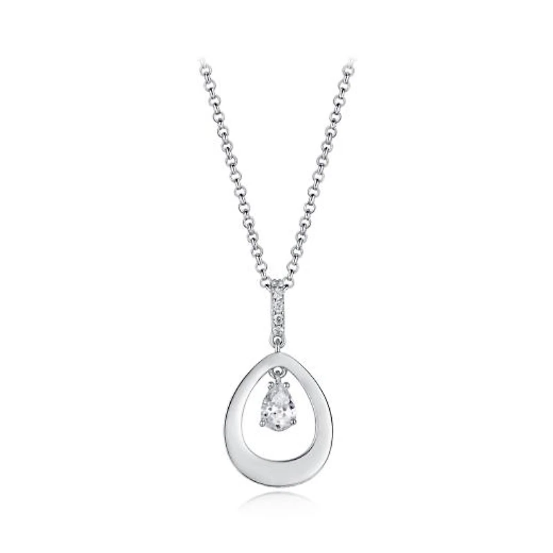 Sterling Silver Cubic Zirconia Dancing 19" Pendant