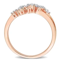 Julianna B Rose Plated Sterling Silver 0.17CTW Diamond Band