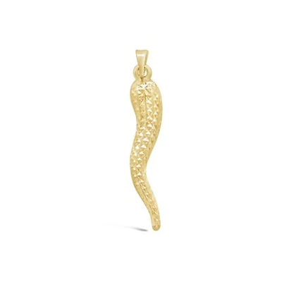10K Yellow Gold Italian Horn Pendant