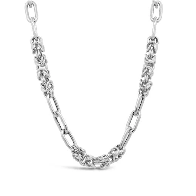 Sterling Silver 17.5" Byzantine Paperclip Necklace