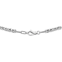 Sterling Silver 17.5" Byzantine Paperclip Necklace