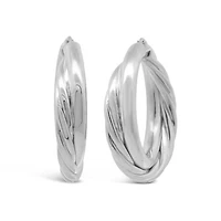 Sterling Silver Large Hoop Earring