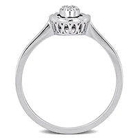 Julianna B 14K White Gold 0.05CTW Diamond Oval Fashion Ring