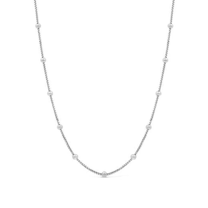 Sterling Silver 18" 2mm Bead Station Chain