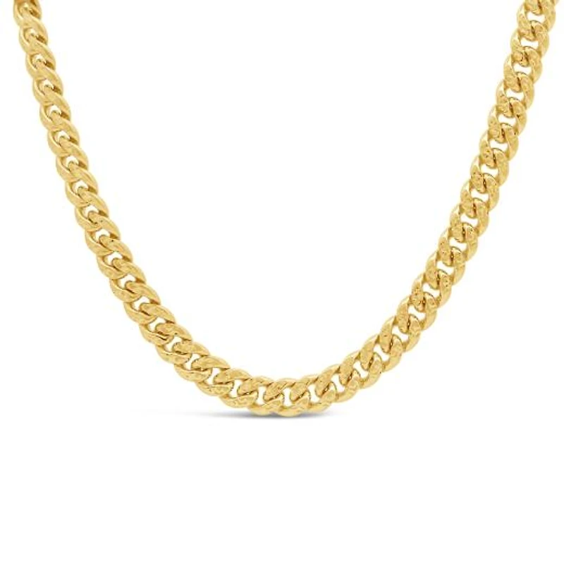 10K Yellow Gold 5.2mm 20" Solid Star Dust Diamond Cut Curb Chain