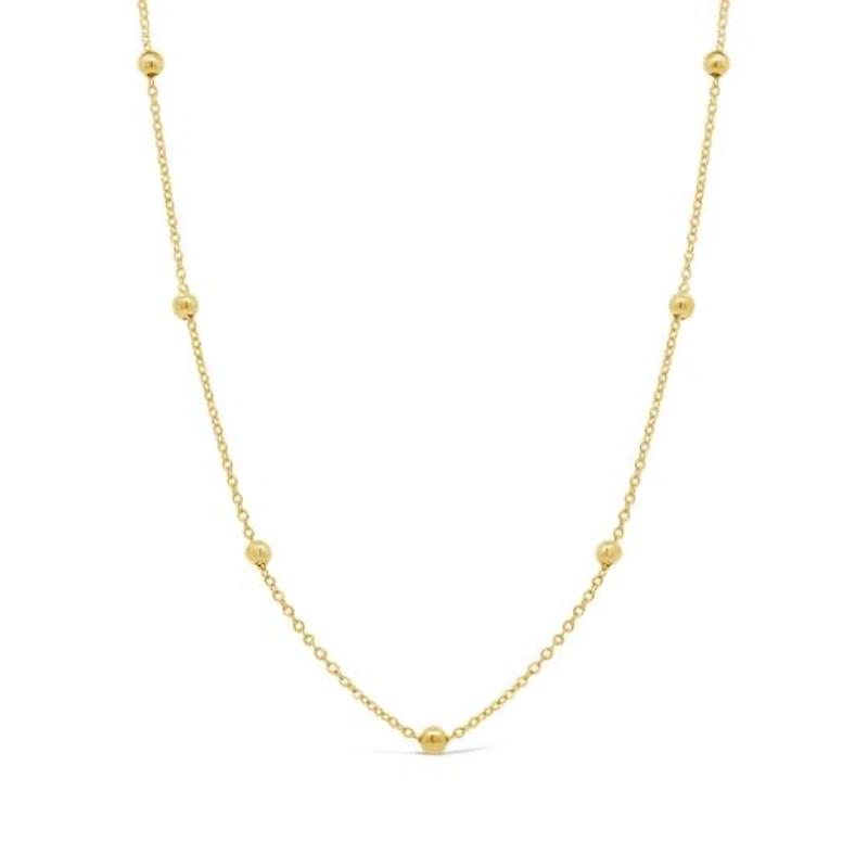 10K Yellow Gold 18" Bead Station Chain