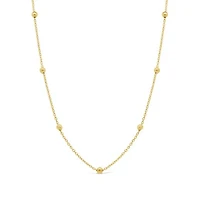 10K Yellow Gold 18" Bead Station Chain