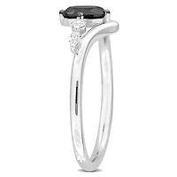 Julianna B 14K White Gold 0.76CTW Black Oval Diamond Fashion Ring