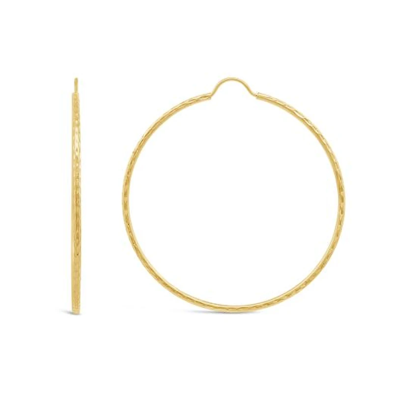 10K Yellow Gold 40mm Flexible Hoop Earrings