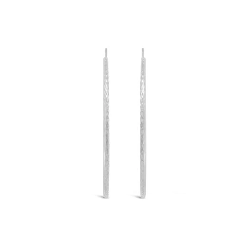 10K White Gold 40mm Flexible Hoop Earrings