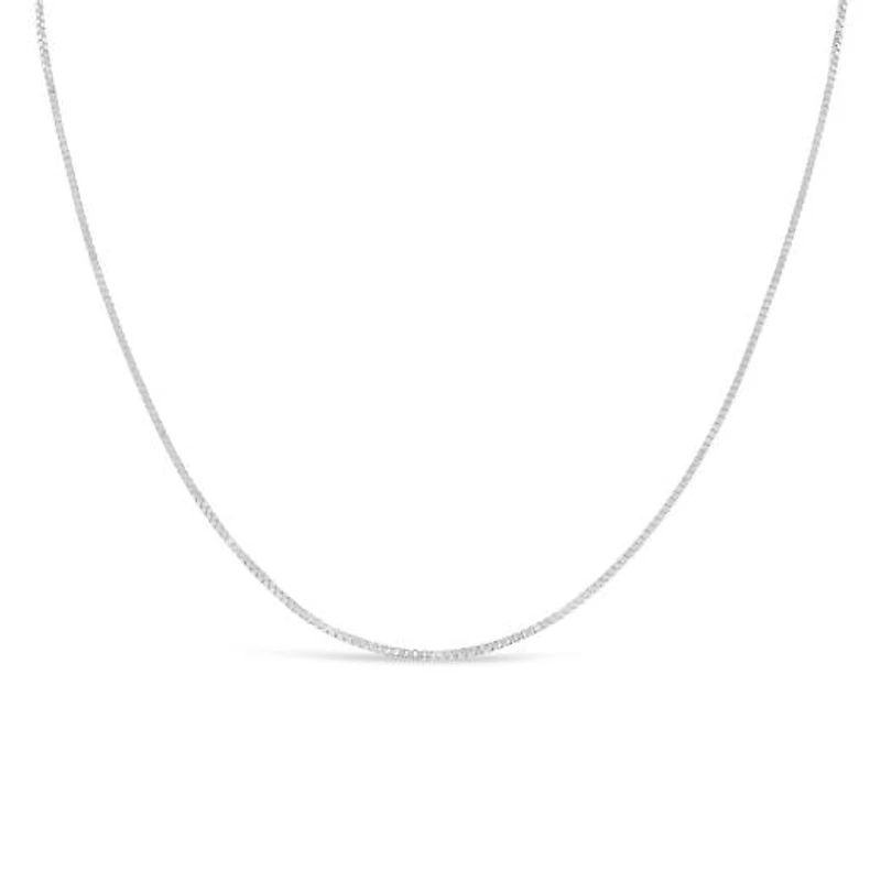 10K White Gold 22" 0.8mm Box Chain