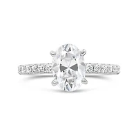 New Brilliance Oval Lab Grown 1.70CTW Diamond Bridal Ring in 14K White Gold