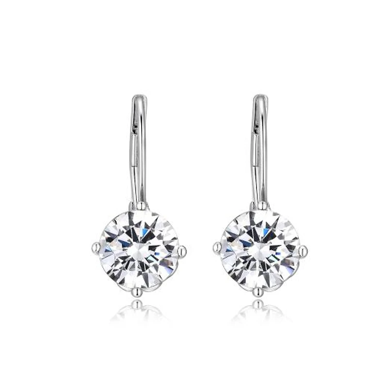 Sterling Silver 8mm Cubic Zirconia Earrings
