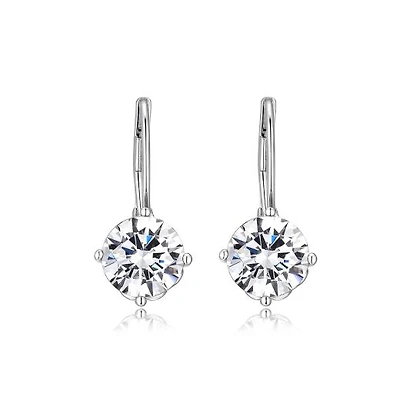 Sterling Silver 8mm Cubic Zirconia Earrings