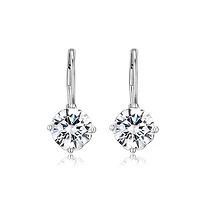 Sterling Silver 8mm Cubic Zirconia Earrings