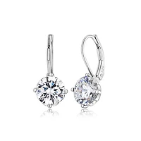 Sterling Silver 8mm Cubic Zirconia Earrings