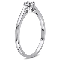 Julianna B Sterling Silver Created White Sapphire & Diamond Ring