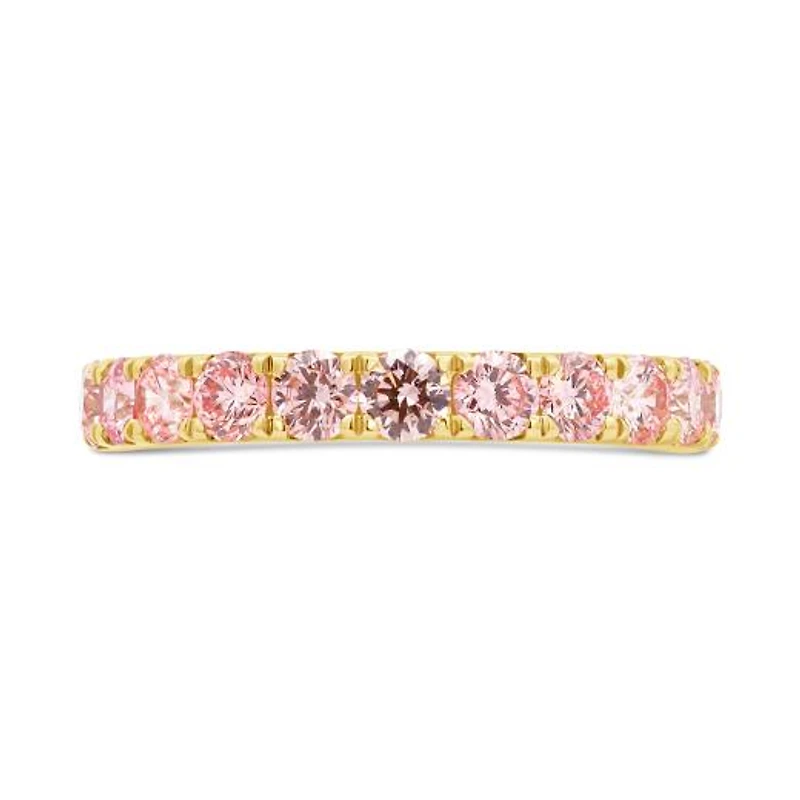 New Brilliance Lab Grown 1.00CTW Pink Diamond Band in 14K Yellow Gold