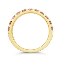 New Brilliance Lab Grown 1.00CTW Pink Diamond Band in 14K Yellow Gold