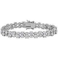 Julianna B Sterling Silver Created White Sapphire Bracelet 7