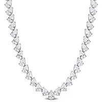 Julianna B Sterling Silver Created White Sapphire 18" Necklace
