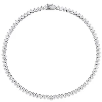 Julianna B Sterling Silver Created White Sapphire 18" Necklace