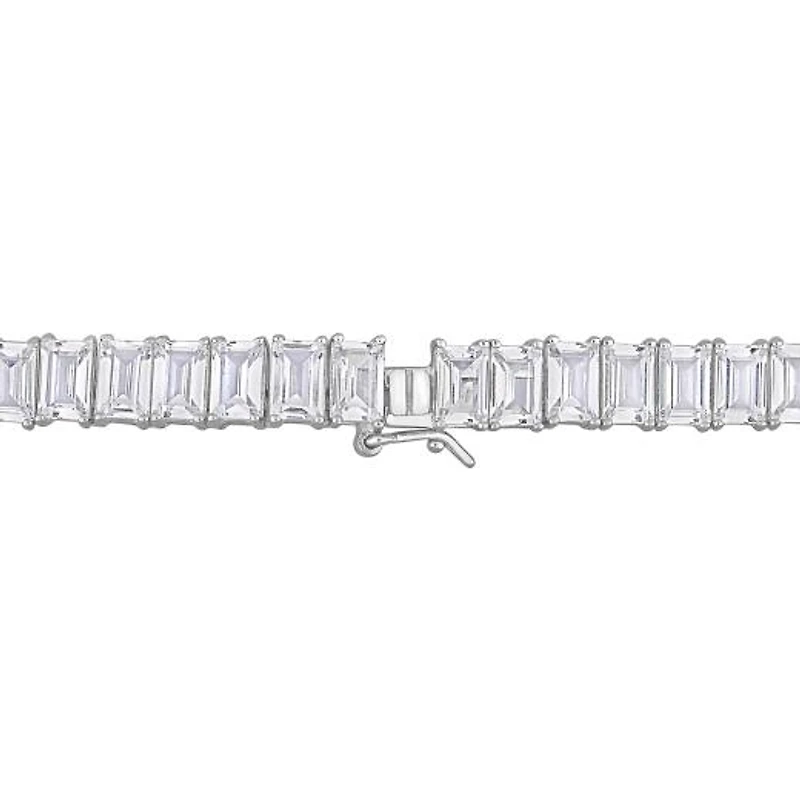 Julianna B Sterling Silver Created White Sapphire 18" Necklace