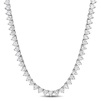 Julianna B Sterling Silver Created White Sapphire 18.5" Necklace
