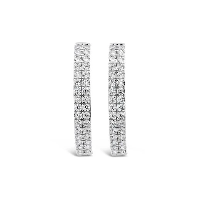 New Brilliance Lab Grown 1.95CTW Diamond Hoop Earrings in 10K White Gold