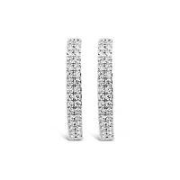 New Brilliance Lab Grown 1.95CTW Diamond Hoop Earrings in 10K White Gold