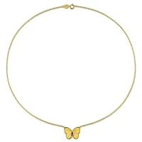 Julianna B Yellow Plated Sterling Silver Amethyst Butterfly 17" Pendant