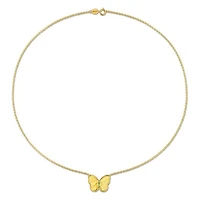 Julianna B Yellow Plated Sterling Silver Peridot Butterfly 17" Pendant