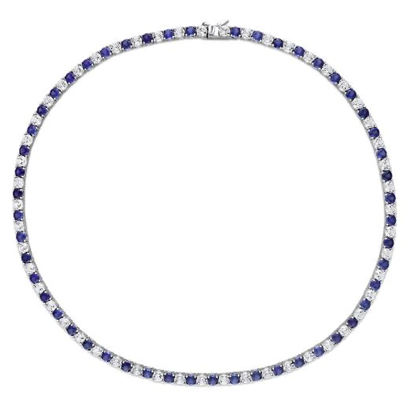 Julianna B Sterling Silver Created Blue & Created White Sapphire Set