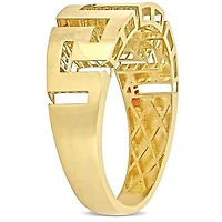 JULIANNA B Men's 14K Yellow Gold Greek Key Ring
