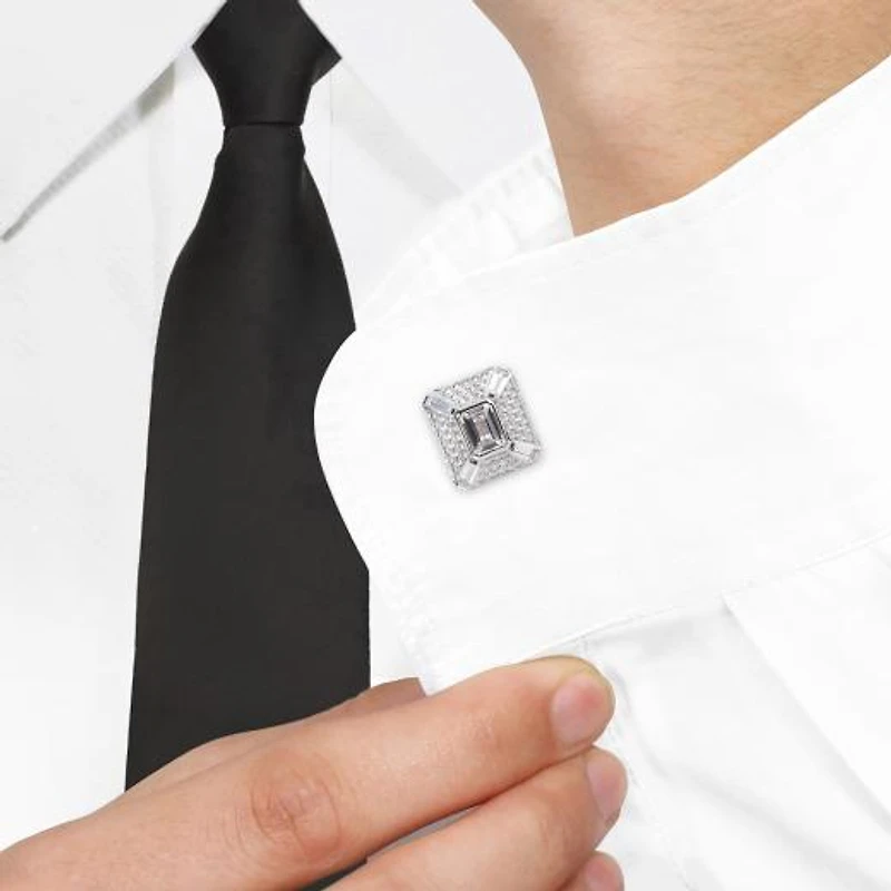 Julianna B Sterling Silver Created White Sapphire Cufflinks