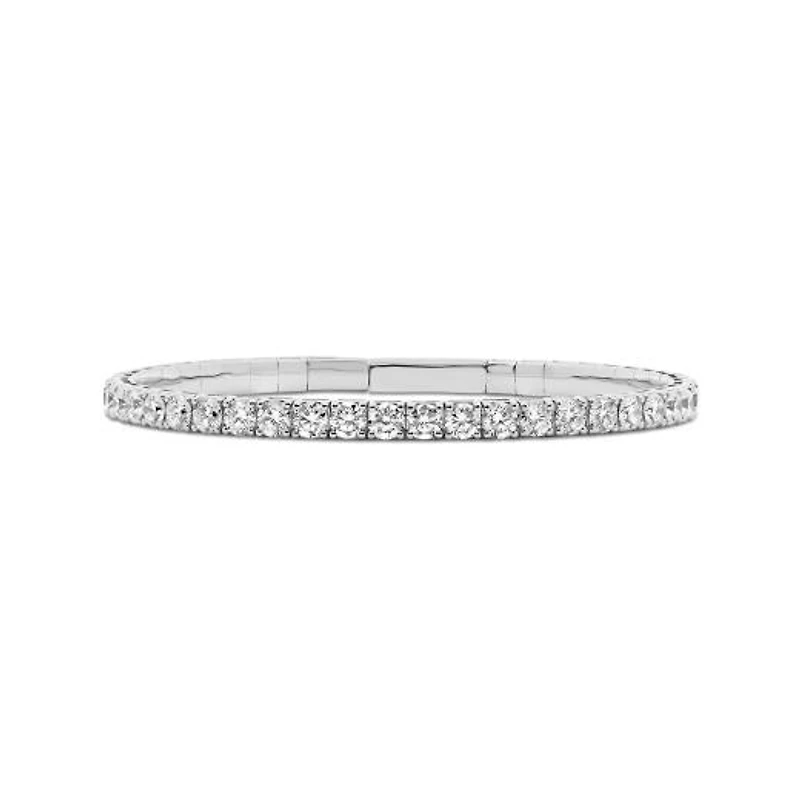 New Brilliance 5.00CTW Lab Grown Diamond Flexible Bangle in 10K White Gold