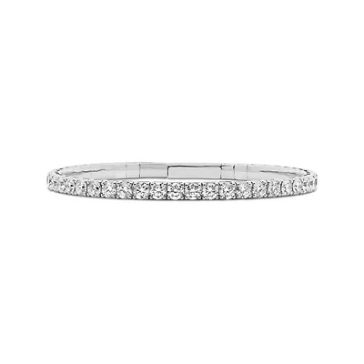 New Brilliance 5.00CTW Lab Grown Diamond Flexible Bangle in 10K White Gold