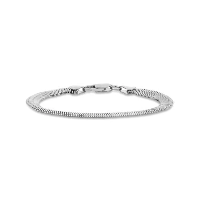 Sterling Silver 7.5" 6.3mm Semi Solid Oval Snake Link Bracelet