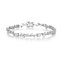 Reign Marquise & Round Cubic Zirconia Flower Tennis Bracelet