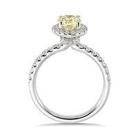 New Brilliance Lab Grown 1.26CTW Yellow & White Diamond Ring in 14K White Gold