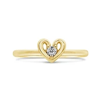 Glacier Fire Canadian Diamond Heart Shaped Promise Ring in 10K Yellow Gold