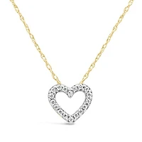 Diamond Heart Pendant in 10K Yellow Gold