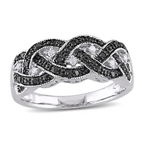 JULIANNA B 0.16CTW Black & White Diamond Fashion Ring Sterling Silver