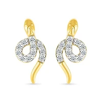 0.11CTW Diamond Snake Stud Earrings in 10K Yellow Gold